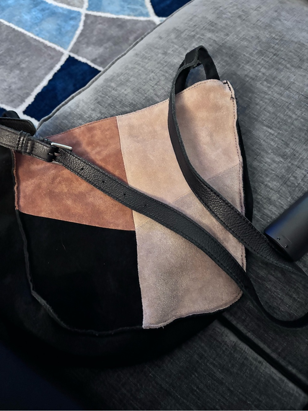 “The Sak” Brand Suede Cross Body Purse With Adjustable Strap